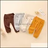 Pantalons enfants bébé poche couleurs unies élastiques vêtements pour garçons en bas âge Infan Dhp3V