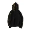 Hip Hop Camo Zip-Front Capuz Capuz Camouflage Prinha moletom Bathing ApE Cardigan Hoodies Hip Hop Letras