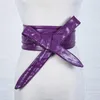 Bälten Bälte för kvinnor Bowknot konstläder omlott Obi Style Cinch midjeband Svart Cummerbund Bruna StrapBälten