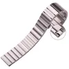 Oglądaj pasma Solid Stali Stael Bransoletka 16 mm 18 mm 20 mm 22 mm 22 mm Srebrny czarny szczotkowane metalowe pasma obserwacyjne Strapwatch Hele22