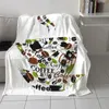 Blankets Coffee Cup With Green Leaves Throw Blanket For Sofa Christmas Decoration Bedspread Portable Microfiber Flannel Picnic