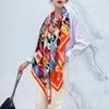 Scarves Twill Silk Scarf Women SAMBA OVERSIZED Square Echarpes Foulards Femme Wrap Bandanas 130 130cmScarves
