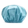 قبعات ساتين سميكة دش حوض استحمام غطاء شعر مزدوج مقاوم للماء نقي اللون أغطية دش دش DE575