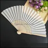 Fans Parasols Wedding Accessories Party Events Auviderin 100Pcs Ivory Folding Fan In Gift Box Personalized Logo With Organza Bag Drop De