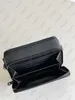 Versatile portafoglio indossabile Alpha M59161 80741 Borsa da uomo in pelle a grana nera 6 slot per carte patta borsa a tracolla a tracolla di grande capacità