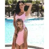 Mother Kids Swimsuit Matching Family Outfits Beachwear Mom And Daughter Swimwear Feather Wing Mommy Me Girls Bathing Suit 220531