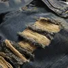 複数の穴スリムフィットジーンズ2022新しいファッションカジュアルリッピングデニムパンツが擦り切れたペンシルズボンのヒップホップストリートを破壊する