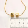 Never Fading 14K Gold Plated Luxury Brand Designer Pendants Necklaces Stainless Steel Square Double Letter Choker Pendant Necklace Chain Jewelry Accessories