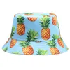 Berets Lemon Printed Bucket Hats For Women Men Pineapple Cherry Summer Sun Panama Caps Girls Beach Fishing Cotton Fisherman Hat 2022Berets