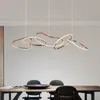 Geometrik yemek odası avize kolye lambaları yeni ışık lüks masa çubuğu postmodern minimalist yaratıcı kişilik tasarımcısı