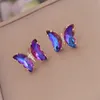 Colorful Butterfly Trendy Jewelry Fashion Multi-color Dangle Earrings For Women 2022 Simple Glass Korean Stud Earrings Party Gift