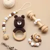 Baby Rattle Crochet Elk Bear Massaggiagengive Sonaglio con campane nato Montessori Eonal Toy Anelli di legno Baby Toys 220531