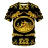 T-shirts pour hommes Style baroque de luxe Impression 3D Mode pour hommes Col rond Manches courtes Tops amples T-shirts T-shirt surdimensionné Vêtements pour hommes 6XLMen