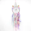 Unicorn Dream Catcher Unicorn Wind Chems Big Dreamcatcher لزينة LED LED Feather Home Decoration Accessories 220517