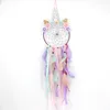 Acchiappasogni per unicorno Campanelli eolici per unicorno Grande acchiappasogni per la decorazione Accessori per la decorazione della casa con piume luminose a LED 220517