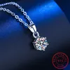 Anhänger Halsketten Moissanit Halskette 925 Sterling Silber 1ct 2ct Round Cut Diamond Solitaire für Frauen Versprechen Geschenk Juwelypendan2448926