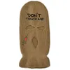 Don't Touch Me Letter Embroidery Balaclava Mask Hat Halloween Party Keep Warm Knitted Ski 3 Hole Face Hip Hop Beanie 7RGY