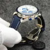 Ojos en las estrellas Reloj Cronógrafo deportivo Batería Limitada Dos tonos Oro Esfera azul Cuarzo Reloj de pulsera de buceo profesional Stain2958