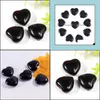 Sten l￶sa p￤rlor smycken naturliga 25 mm icke-por￶sa hj￤rta svart onyx chakra helande guider meditation ornament acce dhvuj