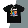 여름 조수 브랜드 AAPE 짧은 소매 세서미 스트리트 조인트 유인원 군단 인쇄 티셔츠 in 느슨한 캐주얼 남자와 여자 반 소매