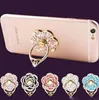 360 Degree Mobile Phone Holder Finger Ring With Crystal Flower Diamond For iPhone Huawei Smartphone Phone Stand