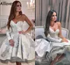 Gorgeous One Shoulder Lace Cocktail Prom Dresses Ball Gown Puff Skirt Short Robe de Soiree Long Sleeve Evening Party Gowns Knee Length Formal Occasion AL8059