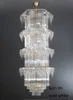 Big Long Classic K9 Crystal Chandelier LED Lamp American Modern Chandeliers Lights Fixture Hotel Home Indoor Lighting 3 White Color Light Dimmable Dia80cm H190cm