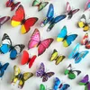 PCV 12 sztuk Double Wings 3D Motyl Naklejka ścienna do dekoracji domu i dekoracji ślubnej z magnesem i taśmą dwustronną