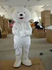 White Polar Urso Mascot Traje Halloween Christmas Christmas Festa de Festa de Dos Desenhos Animados Personagem de Desenhos Animados Roupa Terno Adulto Mulheres Vestido Carnaval Unisex Adultos