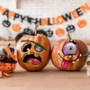 Pegatinas de calabaza para fiesta de Halloween, decoraciones con expresiones de calabaza divertidas y extravagantes, calcomanías faciales, regalo para niños