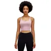 LU-117 Yoga Gilet Femmes Sport Soutien-Gorge Sous-Vêtements Gym Workout Running Push-up Athlétique Antichoc Crop Débardeur Solide Fitness Vêtements