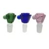 Glass Bowl Smoking Slide With Side Point Handle Filter 6 Colors Thick Bowls Joints For Bongs Hookah Water Pipe