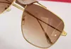 Vintage Square Sunglasses Gold/Gold Mirrored Men Metal Frame Sunnies Sun Shades Gafas de Sol UV Protection Lens with Box