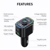 22,5 W Super Fast Charge FM-zender Bluetooth Car Audio Handsfree mp3-speler Dubbele USB-autoadapter