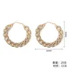 Hoop & Huggie Punk Gold Color Big Round Metal Earring Fashion Circle Linked Chain Large Earrings For Women Party Nightclub JewelryHoop