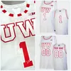 NCAA Custom UW Basket Stitched College Jersey Sam Dekker Frank Kaminsky Ab Nicholas Ethan Happ Alando Tucker D'Mitrik Trice Brad Davison Nate Reuvers Tröjor