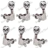 A Set Chrome Sealed-gear Skull Acoustic Electric Guitar Tuning Pegs Machine Head