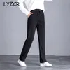 LYZCR Pantalone in pile caldo invernale a gamba larga Plus Size Velluto da donna spesso allentato da donna autunno 220325