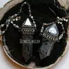 Chaînes Massive Double Tourmalinated Quartz Crystal Point Collier Géant Big Tourmaline Rutilated Obélisque Pendule GothChains