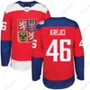 Coupe du monde de hockey CeoMit 2016 Maillot de l'équipe de la République tchèque 33 Nakladal 34 Mrazek 83 Hemsky 30 Neuvirth 64 Polak 2 Michalek 62 Sustr Custom Hockey