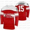 CC2604 C202 Maillot de hockey d'hiver Danemark 2022 2 Phillip Bruggisser 9 Frederik Storm 15 Matias Lassen 16 Matthias Asperup 17 Nicklas Jensen 22 Markus