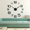 Vardagsrum 3d stor väggklocka DIY -spegel klistermärken kvartsmekanism horloge nålar de parede dekorativo y200407