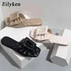 Slippers Eilyken 2022 Новая женщина квартиры модная пряжка бабочка-дизайнер-дизайнер от открытых богемных женщин женские слайды 220329