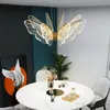 Nordique Butterfly salon LED Chandelier Lampe Innovative atmosphérique Design Multi-Head Golden Dining Room Bedroom Pendent Light LE-445