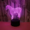 Nachtverlichting Paard 3D 7 Kleuren Verandering Illusielamp Slaapkamer Decor Verlichting Kleurrijke Touch Table Birthday Geschenken voor kinderen
