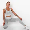 Pantaloni a due pezzi da donna Set jacquard in maglia da donna Fitness senza cuciture Reggiseno push-up elastico alto Abito a due pezzi Set da allenamento in vita ad asciugatura rapida FemmeW