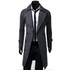 패션 브랜드 가을 자켓 롱 트렌치 코트 남성 고품질 자체 배양 단색 남성 코트 더블 브레스트 재킷 220817