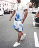 Summer Trend Men S Suit Casual Beach Shorts Sea View 3D Printing Kort gewoon O Nek T -shirt 2 -delige set 220719