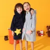 Fashion Kids Girls Bath Robes for boys Winter Children Bathrobe Flannel Bathgrowns Teenage Girls Soft Star Pocket Pyjamas Y20032513371989