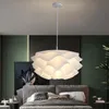 Lâmpadas pendentes Luz de teto de quarto simples e moderno LED de lustre externo lustre nórdico Pétalas 2022 Iluminação